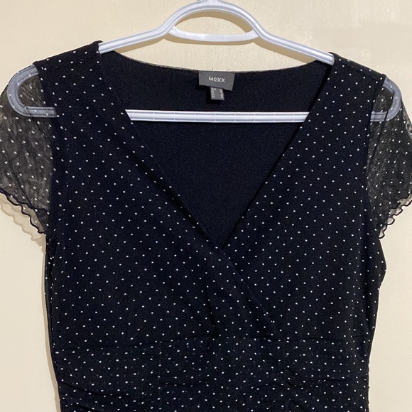 Mexx Black & White Polka Dot Midi  Dress size M - Picture 5 of 12